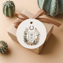 Horseshoe Cactus Western Country Crest Wedding  フェイバータグ