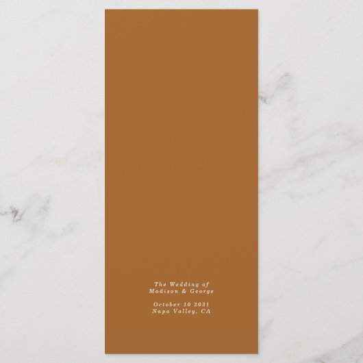 Horseshoe Cactus Western Country Crest Wedding  メニュー (裏面)