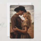 Horseshoe Cactus Western Country Photo 結婚's 招待状 (裏面)