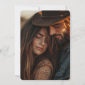 Horseshoe Cactus Western Country Photo 結婚's 招待状 (裏面)