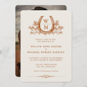 Horseshoe Cactus Western Country Photo 結婚's 招待状 (正面/裏面)