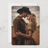 Horseshoe Cactus Western Country Photo 結婚's 招待状 (裏面)