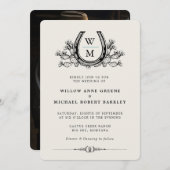 Horseshoe Cactus Western Country Photo 結婚's 招待状 (正面/裏面)