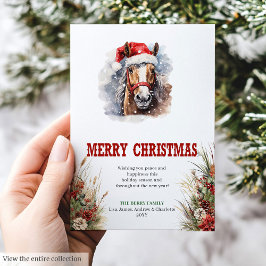 Horseshoe charm Christmas greeting card design シーズンカード