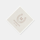 Horseshoe Country Western Monogram Wedding スタンダードカクテルナプキン (角)
