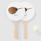 Horseshoe crab cartoon illustration ハンドファン (正面&裏面)