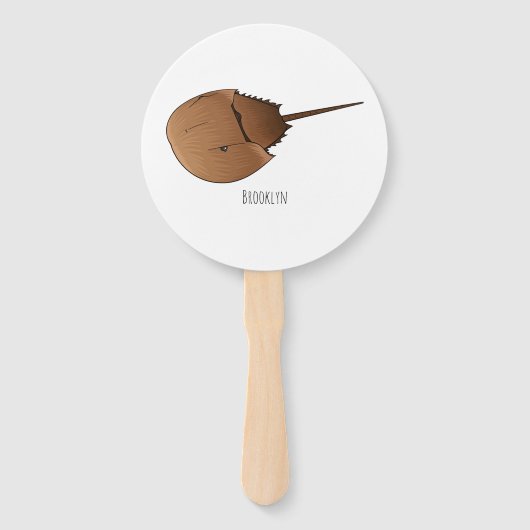 Horseshoe crab cartoon illustration ハンドファン (正面)