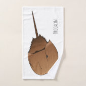 Horseshoe crab cartoon illustration バスタオルセット (ハンドタオル)