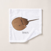 Horseshoe crab cartoon illustration バスタオルセット (ウォッシュタオル)