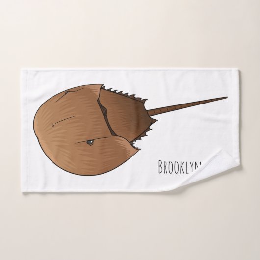Horseshoe crab cartoon illustration バスタオルセット (ハンドタオル)