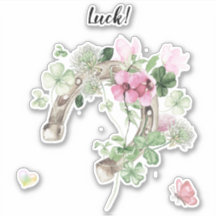 Horseshoe & Flowersステッカー