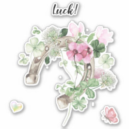 Horseshoe & Flowersステッカー シール