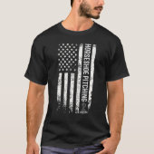 Horseshoe pitching usa flag horseshoe throwing pat tシャツ (正面)