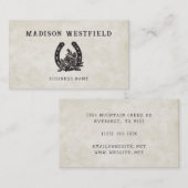 Horseshoe Rose Equestrian Farm Ranch Horse 名刺 (正面/裏面)