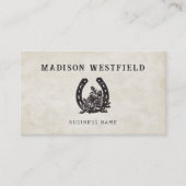 Horseshoe Rose Equestrian Farm Ranch Horse 名刺 (正面)