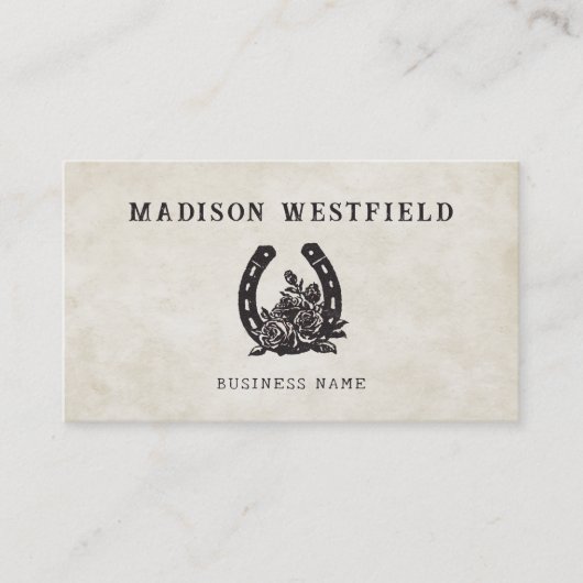 Horseshoe Rose Equestrian Farm Ranch Horse 名刺 (正面)