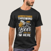 Horseshoe Throwing And Beer Funny Pitching Horse S Tシャツ (正面)