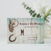 Horseshoe Wagon Wheel Barrel Weding RSVPカード (スタンド正面)