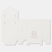 Horseshoe Western Country Brown Monogram Wedding フェイバーボックス (見開き)