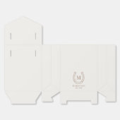 Horseshoe Western Country Brown Monogram Wedding フェイバーボックス (見開き)
