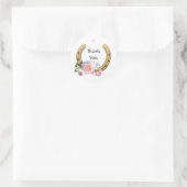Horseshoe with Flowers & Thank You ラウンドシール (バッグ)