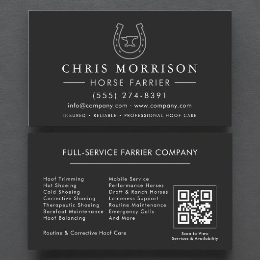 Horseshoeing Farrier QR Code 名刺