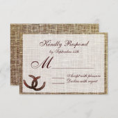 Horseshoes素朴カントリーウェディングRSVPカード 出欠カード (正面/裏面)