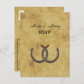 Horseshoes素朴 BG動揺して RSVP インビテーションポストカード (正面/裏面)