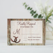 Horseshoes素朴 Country Weding RSVPカード (スタンド正面)