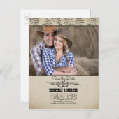 Horseshoes Country 素朴 Save the Date 案内ポストカード (正面/裏面)