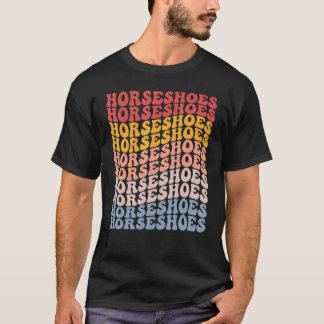 Horseshoes Groovy Retro Sports Tシャツ