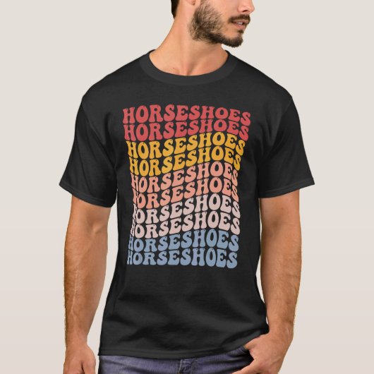 Horseshoes Groovy Retro Sports Tシャツ (正面)