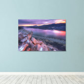 Horsetooth貯水池の冬の夕日 キャンバスプリント (インサイチュ (ウッドフロア))