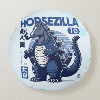 Horsezilla Shirt | Giant Monster Horse Art | Epic  ラウンドクッション