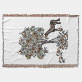 horsy食べ物の$ treeこのバージョンは多くの葉 スローブランケット