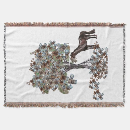 horsy食べ物の$ treeこのバージョンは多くの葉 スローブランケット (正面)