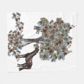 horsy食べ物の$ treeこのバージョンは多くの葉 フリースブランケット (正面(横))