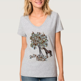 horsy食べ物の$ treeこのバージョンは多くの葉 tシャツ