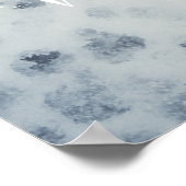 Hortensia flower on the snow  ポスター (角)