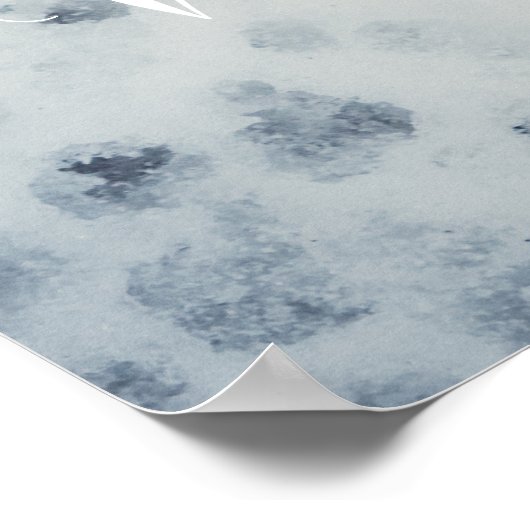 Hortensia flower on the snow  ポスター (角)