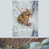 Hortensia flower on the snow  ポスター