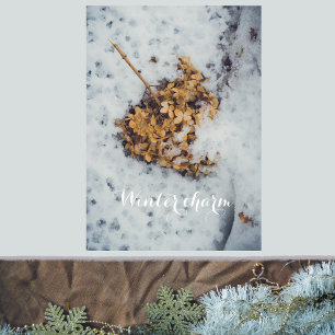 Hortensia flower on the snow ポスター