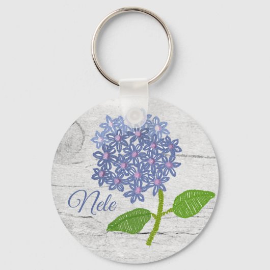  Hortensie, personalisiert   キーホルダー (正面)