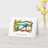 Horusのすべての見る目-最も深い悔やみや弔慰の… カード (黄色い花)