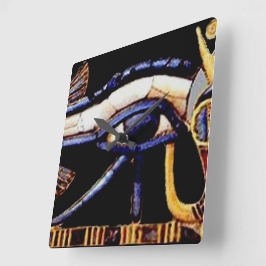 Horusのエジプトの目 スクエア壁時計 (傾斜)