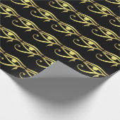 horusのエジプトの記号の黒の目 ラッピングペーパー (角)