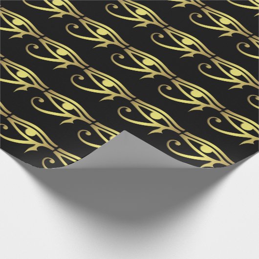 horusのエジプトの記号の黒の目 ラッピングペーパー (角)