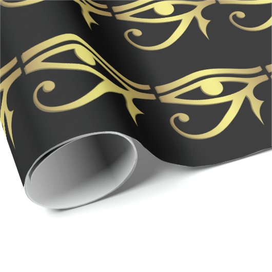 horusのエジプトの記号の黒の目 ラッピングペーパー (ロールコーナー)