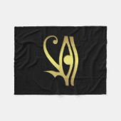 horusのエジプト人の記号の目 フリースブランケット (正面(横))