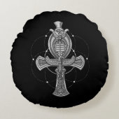 Horusの古代エジプトの記号のAnkhの十字の目 ラウンドクッション (正面)